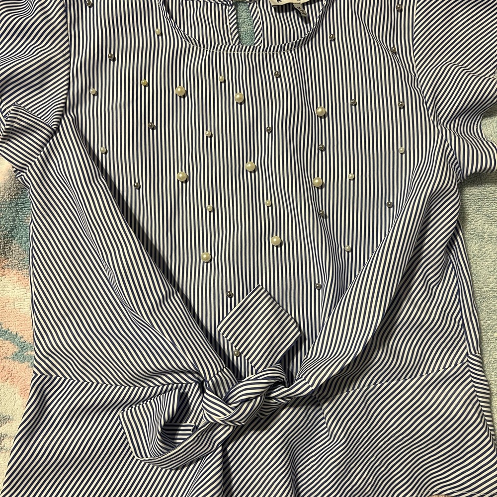 Striped Navy Blue women’s shirt/blouse